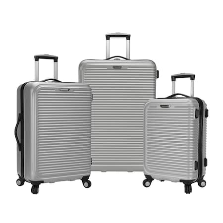 Travel Select Savannah 3 Piece Hardside Spinner Luggage Set Silver TR577988